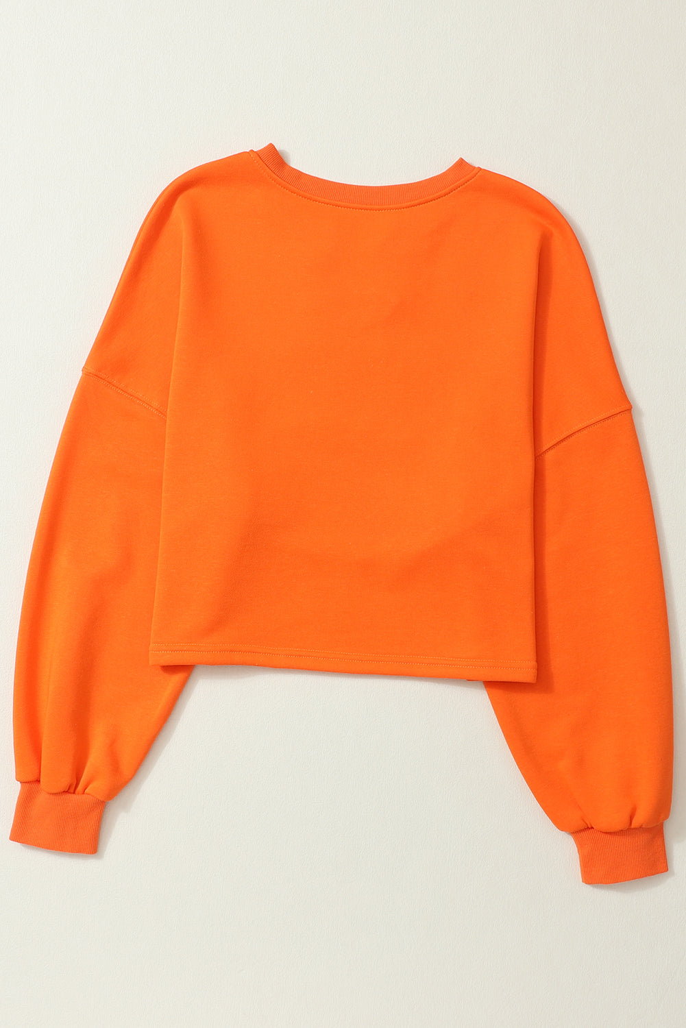 Orange Game Day Lettering Rugby Football Notched Neck Sweatshirt